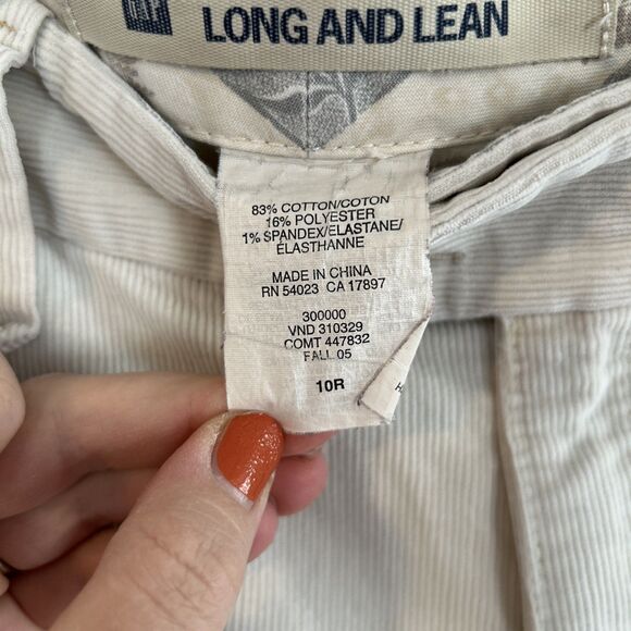 Gap Original Long & Lean Y2K Bootcut flare Corduroy Pants off white chic size 10 - Picture 2 of 9